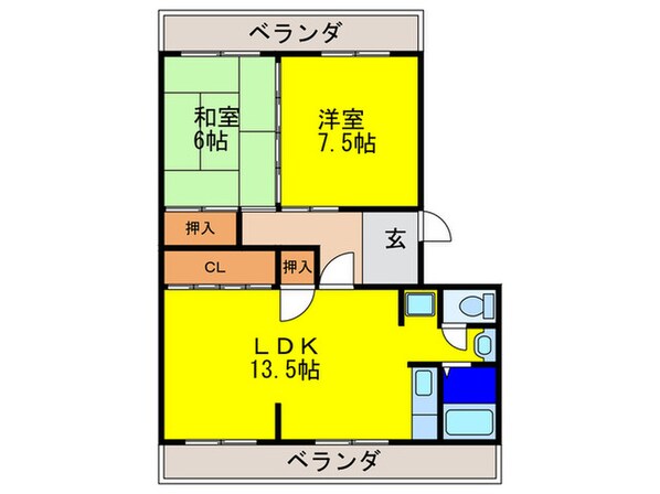 サンライズマンションの物件間取画像